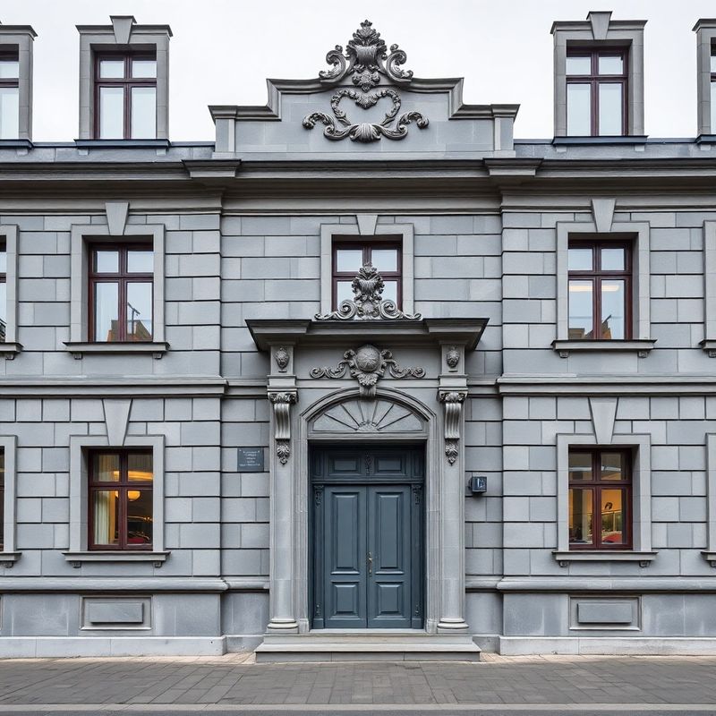 Exteriér klasickej stredoeurópskej administratívnej budovy v Trenčíne